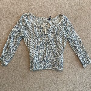 American eagle tie front floral top